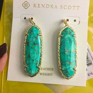 Kendra Scott Teal bronze veined Layla earrings